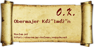 Obermajer Kálmán névjegykártya
