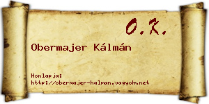 Obermajer Kálmán névjegykártya